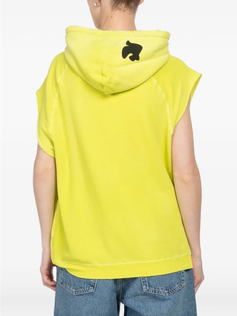 Freecity hooded sleeveless hoodie in yellow
